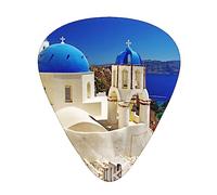 Santorini Greek Island Sea View Plettro per Chitarra 12 Plettri Moda Personalizzato Bass Pick Durevole Chitarra Elettrica Plettri Accessori per Strumenti