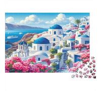 Santorini Island View_2 Puzzle Per Adulti 1000 Pezzi Adulti E Ragazzi Tempo Libero Puzzle Molto Difficile Top Valutati Allenamento Della Concentrazione Cartone Premium 38x26cm/1000pcs