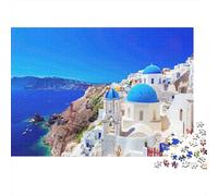 Santorini Island View Puzzle Classico 1000 Pezzi Per Tutta La Famiglia Attività Domestiche Per Esperti Qualità Premium Mantenimento Mentale Riciclabile 52x38cm/1000pcs