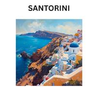 Santorini Notebook - Greek Island Journal with Ocean Cliffside View | Aesthetic Travel Diary, Writing Journal, and Gift for Wanderlusters