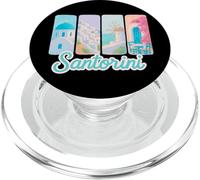 Santorini Pastel Brushstroke Art con monumenti dell'isola greca PopSockets PopGrip per MagSafe