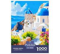Santorini Puzzle 1000 Pezzi Landscape - Cartone Friendly, Relax E Concentrazione, Poster Incluso - 38x26cm/1000pcs