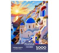 Santorini Puzzle 1000 Pezzi Landscape - Cartone Friendly, Relax E Concentrazione, Poster Incluso - 38x26cm/1000pcs