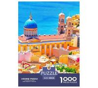 Santorini Puzzle 1000 Pezzi Landscape - Cartone Friendly, Relax E Concentrazione, Poster Incluso - 38x26cm/1000pcs