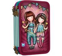 SANTORO -472GJ10 - Astuccio triplo per matite, 45 pezzi Gorjuss Fairground Fireworks 12,5 x 20,5 x 6,5 cm, multicolore, standard (607GJ23), multicolore, Estándar, Casual