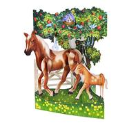 SANTORO Biglietto a Dondolo, Biglietto D'Auguri Pop-Up 3D - Cavalli - Regalo Per Lei, Lui, Ragazza, Figlia, Figlio, Famiglia, Compleanno | Cavallo E Puledro