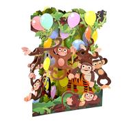 SANTORO Biglietto a Dondolo, Biglietto D'Auguri Pop-Up 3D - Festa Delle Scimmie - Per Bambini, Famiglia, Ragazzi, Figlie | Regali Di Compleanno Per Ragazzi, Figlie