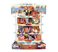 SANTORO Biglietto a Dondolo, Biglietto D'Auguri Pop-Up 3D - Gatti Nella Biblioteca - Per Lei, Per La Mamma, Amante Dei Gatti, Compleanno, Festa Della Mamma