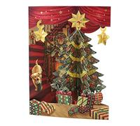 SANTORO Biglietto a Dondolo, Biglietto Di Auguri Pop-Up Di Natale 3D - Albero Di Natale - Per Bambini, Famiglia, Festività