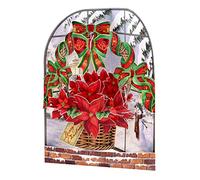 SANTORO Biglietto a Dondolo, Biglietto Di Auguri Pop-Up Di Natale 3D - Poinsettia - Per Bambini, Famiglia, Natale, Festività