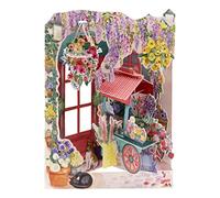 SANTORO Biglietto di auguri pop-up 3D - Fiorista e carrello dei fiori - per lei, per mamma, compleanno, festa della mamma