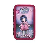 SANTORO Gorjuss Astuccio Scuola Completo 3 Zip Accessoriato Modello Bambina con 3 Scomparti Fornito con Matite, Pennarelli, Righello, Penna Fantasie Collezione per Scuola (FAIRY DUSK)