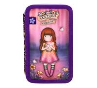 SANTORO Gorjuss Astuccio Scuola Completo 3 Zip Accessoriato Modello Bambina con 3 Scomparti Fornito con Matite, Pennarelli, Righello, Penna Fantasie Collezione per Scuola (FIREFLY DAWN)