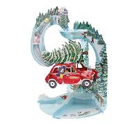 SANTORO Pendolo, Biglietto Di Auguri Pop-Up Di Natale 3D - Guidando A Casa Per Natale - Per Lui, Per Lei, Per La Famiglia, Natale