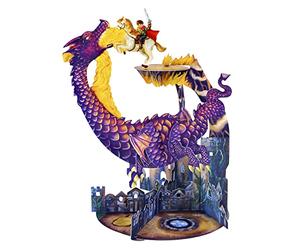 SANTORO Pendulum, biglietto di auguri pop-up 3D, drago e cavaliere, per bambini, per lui, compleanno, mito, racconto, storia, folklore, favola, libri