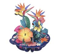 SANTORO Pirouette, Biglietto D'Auguri Pop-Up 3D - Fiori Tropicali - Regalo Di Compleanno Per Lei, San Valentino, Figlia, Moglie, Fidanzata | Biglietto Floreale Per La Festa Della Mamma