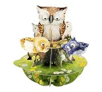 SANTORO Pirouette, Biglietto D'Auguri Pop Up 3D - Gufi - Per Lei, Lui, Bambini, Compleanno, Laurea | Regali Di Ringraziamento Per L'Insegnante | Carte Pop-Up Con Gufo