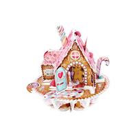SANTORO Pirouette, Biglietto Di Auguri Pop-Up Natalizio 3D - Casetta Di Pan Di Zenzero - Per Bambini, Per Famiglia, Per Lei, Natale, Festivo