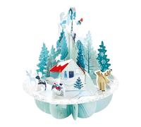 SANTORO Pirouette, Biglietto Di Auguri Pop-Up Natalizio 3D - Winter Wonderland - Per Bambini, Per Famiglia, Natale, Festività, Sci, Snowboard, Slittino