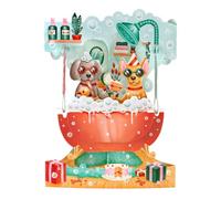 SANTORO Swing Cards - Doggy Bath Time, Puppies In The Bath - Biglietto di compleanno per cane e cucciolo per lei, lui, bambini, figlia, figlio | New Puppy Card