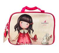 SANTORO TIME TO FLY ASTUCCIO PER COSMETICI GRANDE ROSSO STAMPA CON LETTERE