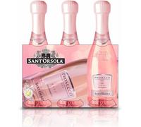 Sant'Orsola - Mini Bottiglie Prosecco D.O.C. Rosè Millesimato Extra Dry, 11%, da Uve Glera e Pinot Nero, Gusto Delicato con Note Fruttate e Floreali, 3x200 ml