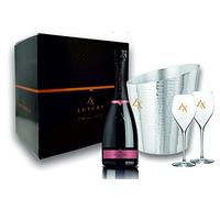 Sant'Orsola - Prosecco D.O.C. Rosè Brut Millesimato LX in Box, in Gift Box con Glacette in Alluminio e 2 Calici, da Uva Glera e Pinot Nero, Gusto Fresco con Note Fruttate, 6x750 ml