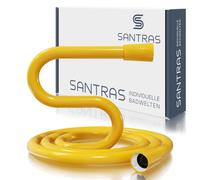 SANTRAS® Tubo doccia in plastica DELUXE 1,25 m con limitatore di portata in giallo - Tubo doccia particolarmente flessibile in acciaio inox MADE IN GERMANIA