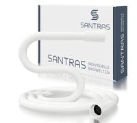 SANTRAS® Tubo doccia in plastica DELUXE 2,00 m con limitatore di portata in bianco - Tubo doccia particolarmente flessibile in acciaio inox MADE IN GERMANIA