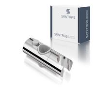 SANTRAS® Universal scorrevole come doccetta a mano Staffa di montaggio per asta doccia (ø 25 mm) in cromo - Staffa doccia cromata per soffione doccia in bagno ruotabile a 360° in plastica