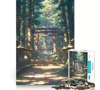 Santuario nella foresta illuminata dal sole - Puzzle da 1000 pezzi per adulti - Regalo - Allenamento mentale - Rilassamento - Arte - Assemblaggio - Regalo memorabile 38x52cm