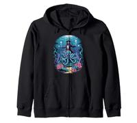 Santuario profondo dei pirati di Crystal Octopus Kraken Felpa con Cappuccio