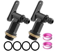 SANTUO 2 pezzi 3/4 "Water Butt Tap Snap-Fit BSP Filettatura di Ricambio per Giardino Rubinetto Dell'acqua Tubo Tubo Pioggia Barile di Plastica Nero Connettore Birra Casa Brew Push-Fit Acqua Butt Tap