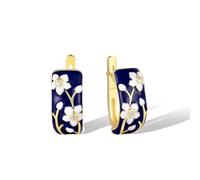 Santuzza 925 Sterling Silver Enamel Pattern Dangle Earrings, Argento Sterling Smaltato Gemma, Zirconia cubica