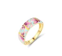 Santuzza Anello da donna in argento Sterling 925 smaltato a forma di fiore
