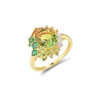 Santuzza Anello da donna in argento Sterling con pietre preziose, Pietra preziosa in argento Sterling, Zirconia cubica