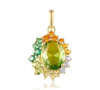 Santuzza Sterling Silver Gemstone Flower Pendant for Women
