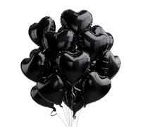 Sanu Belle Palloncini a forma di cuore, 12 pezzi, colore nero perla, 18 pollici, palloncini a forma di cuore, per feste, San Valentino, matrimonio, fidanzamento, festa della mamma, decorazione di