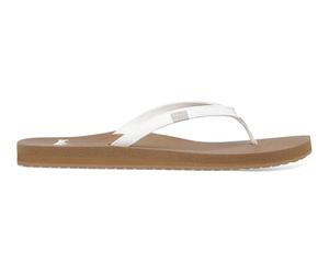 Sanuk Women's Yoga Joy Sandal, White/Tan, 10 M US