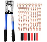 Sanuke Kit di strumenti di crimpatura per capicorda elettrica AWG 8-1/0 con 60 capicorda e tubi termorestringenti