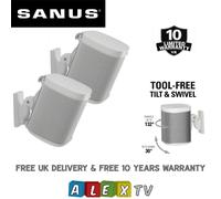 Sanus WSWM22 Supporto da parete regolabile per altoparlanti SONOS ONE, PLAY:1 e PLAY:3, coppia bianca