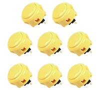 Sanwa 8 pz OBSF-30 Pulsante Originale 30mm - per Arcade Jamma Video Game & Arcade Joystick Console Giochi (Giallo) S@NWA