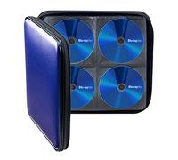 SANWA GFCDWLBD160BL - Custodia portatile per 160 CD di grande capacità, per DVD, VCD, custodia protettiva in EVA per Blu-ray, raccoglitore e libretto con maniglia per auto, casa, ufficio, viaggi,