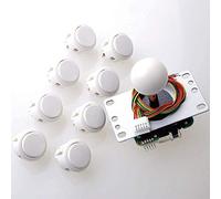 Sanwa JLF-TP-8YT Joystick + OBSF-30 Push Button Kit (8 pezzi) - Colore: Bianco - per Arcade Game 4 & 8 Way regolabile, compatibile con Catz Mad SF4 Tournament Joystick