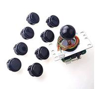 Sanwa JLF-TP-8YT Joystick + 8 pezzi Sanwa OBSF-30 Push Button Bundle Kit Colore: Nero