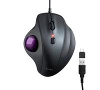 SANWA Mouse trackball ergonomico cablato, mouse ottico verticale a sfera, pulsanti silenziosi, trackball da 34 mm, 600/800/1200/1600 DPI, compatibile con MacBook, laptop, computer, Windows, macOS
