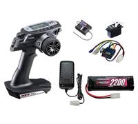 SANWA MX-6 EP Start Set RX-391W/BL-SIGMA/SRM-102Z - Set Propo per auto elettrica RC con ricevitore impermeabile + servo standard + ESC con supporto esclusivo per motore a spazzola +