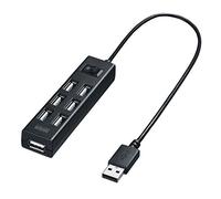Sanwa Supply USB-2H702BK USB 2.0 480Mbit/s Perno e concentratore