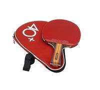 SANWEI TS7 Club Table Tennis Bat with Case - 5 ply black Ayous Wood - Ping Pong Racket Paddle - ITTF Competition approved rubbers - Comfortable Handle - Includes Bat Case
