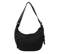 Sanxiner Borse a tracolla a mezzaluna da donna, borsa morbida in nylon, capiente, borse a tracolla di tendenza (1 nero)